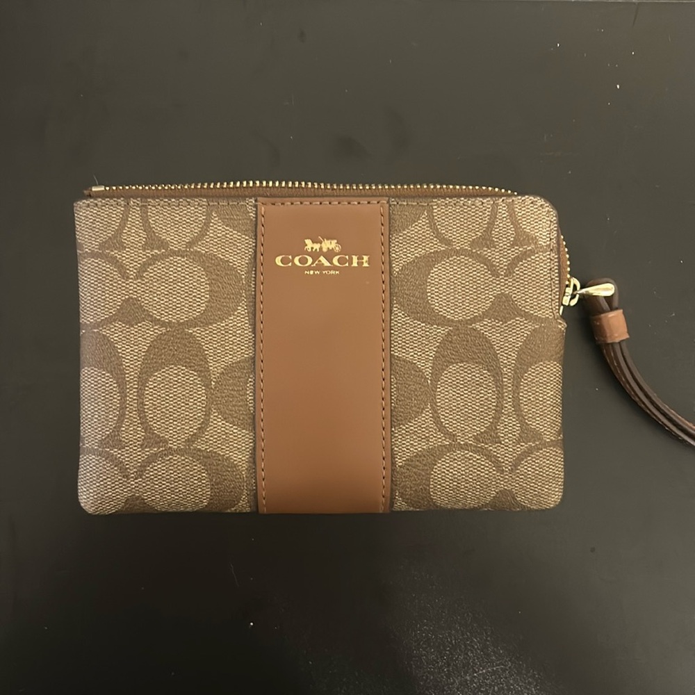 Coach Brown/Tan “C” Themed Wristlet